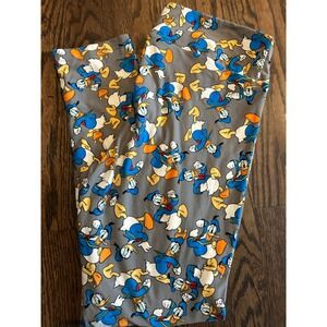 LuLaRoe Leggings Gray Disney Donald Duck Tall & Curvy TC Character Print Pants